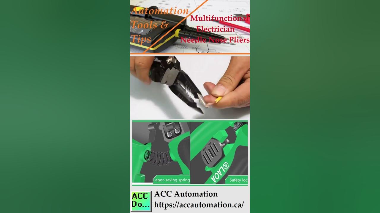 'Video thumbnail for Automation Tools - Multifunctional Electrician Needle Nose Pliers'