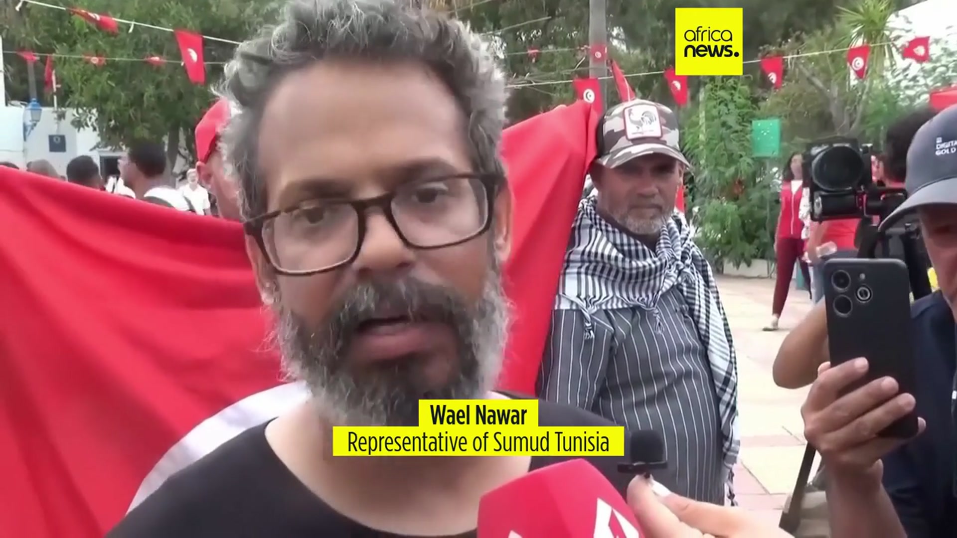 'Video thumbnail for Gaza aid flotilla delays departure from Tunisian port after drone attacks'
