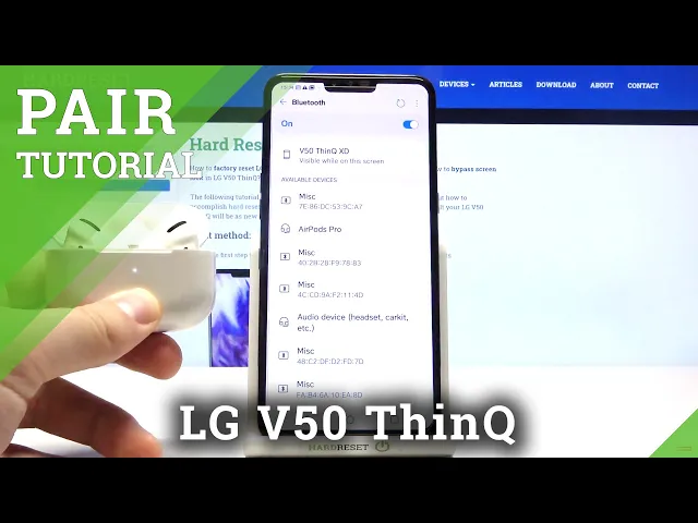 Video thumbnail for How to Connect AirPods Pro to LG V50 ThinQ – Pair AirPods Pro with Android Device