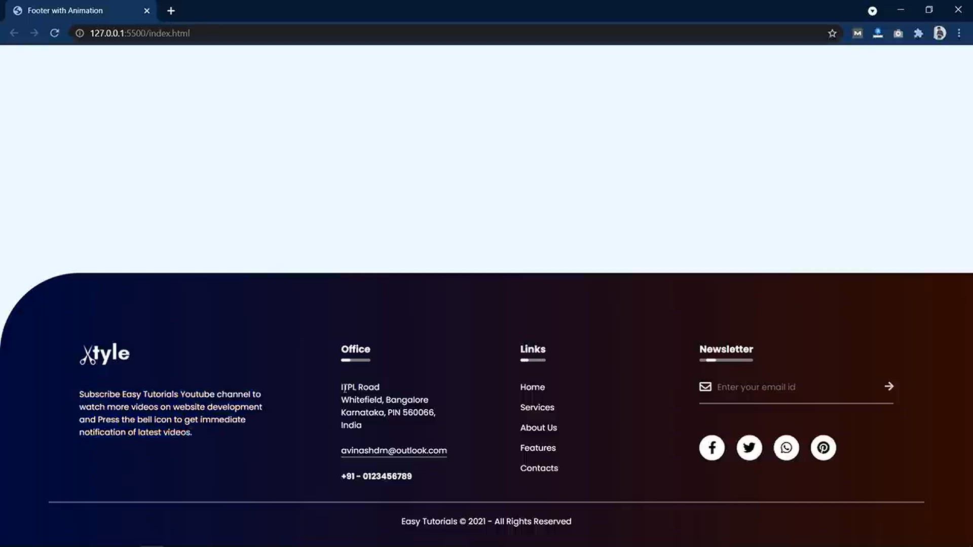 'Video thumbnail for How To Make Animated Website Footer Design Using HTML And CSS Step by Step Tutorial'