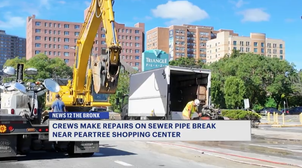 Video thumbnail for Force main break reported on Co-op City Boulevard in the Bronx