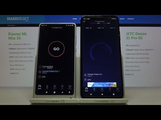 Video thumbnail for HTC Desire 21 Pro 5G vs XIAOMI Mi Mix 2 - WiFi Speed Test App
