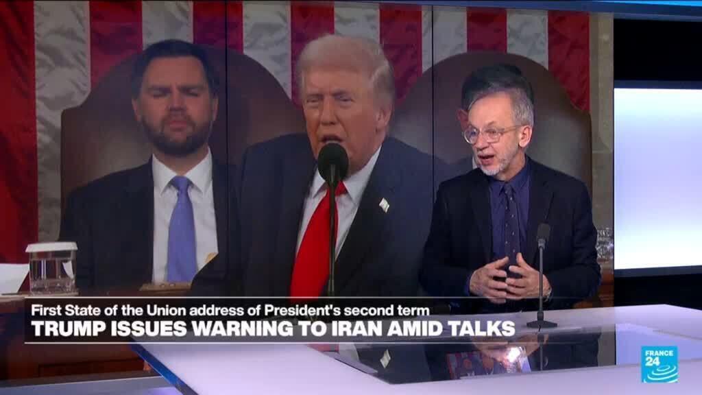 Video thumbnail for Trump lays out case for possible attack on Iran in State of the Union address