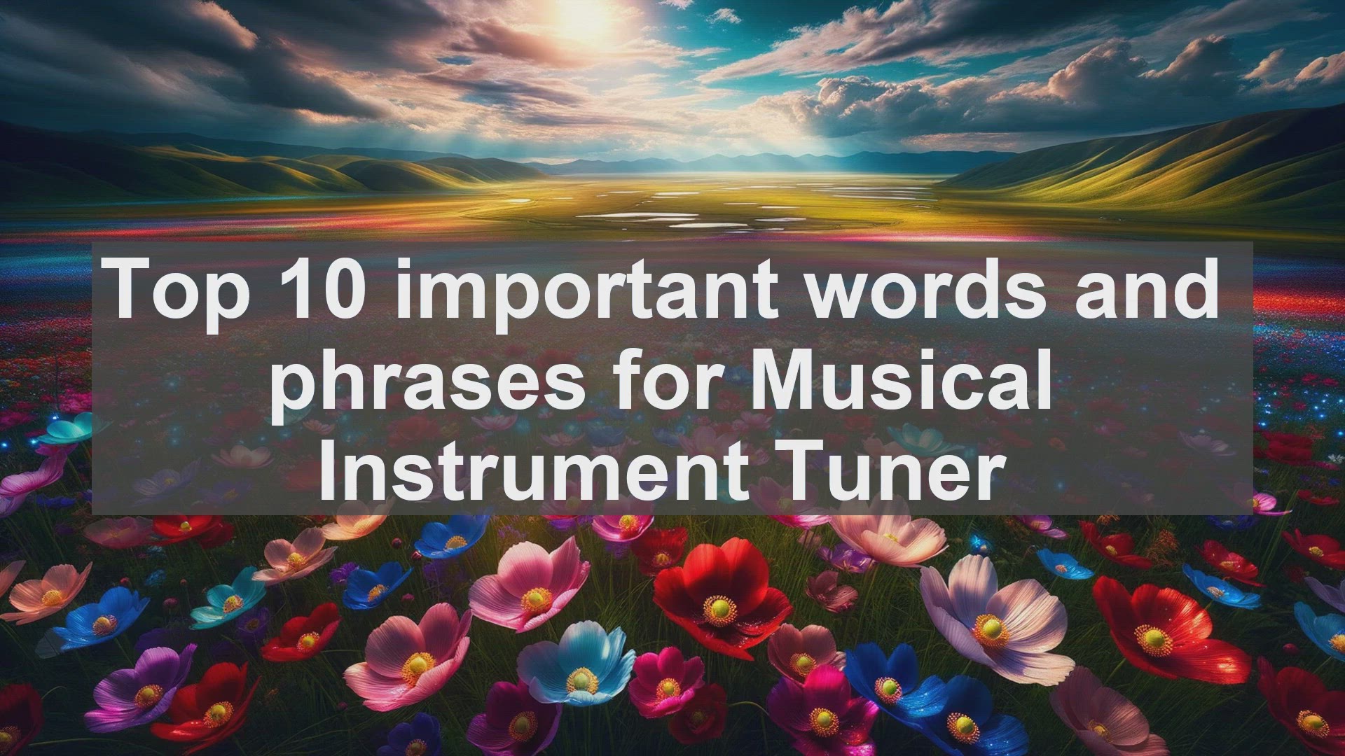 'Video thumbnail for Top 10 important words and phrases for Musical Instrument Tuner'