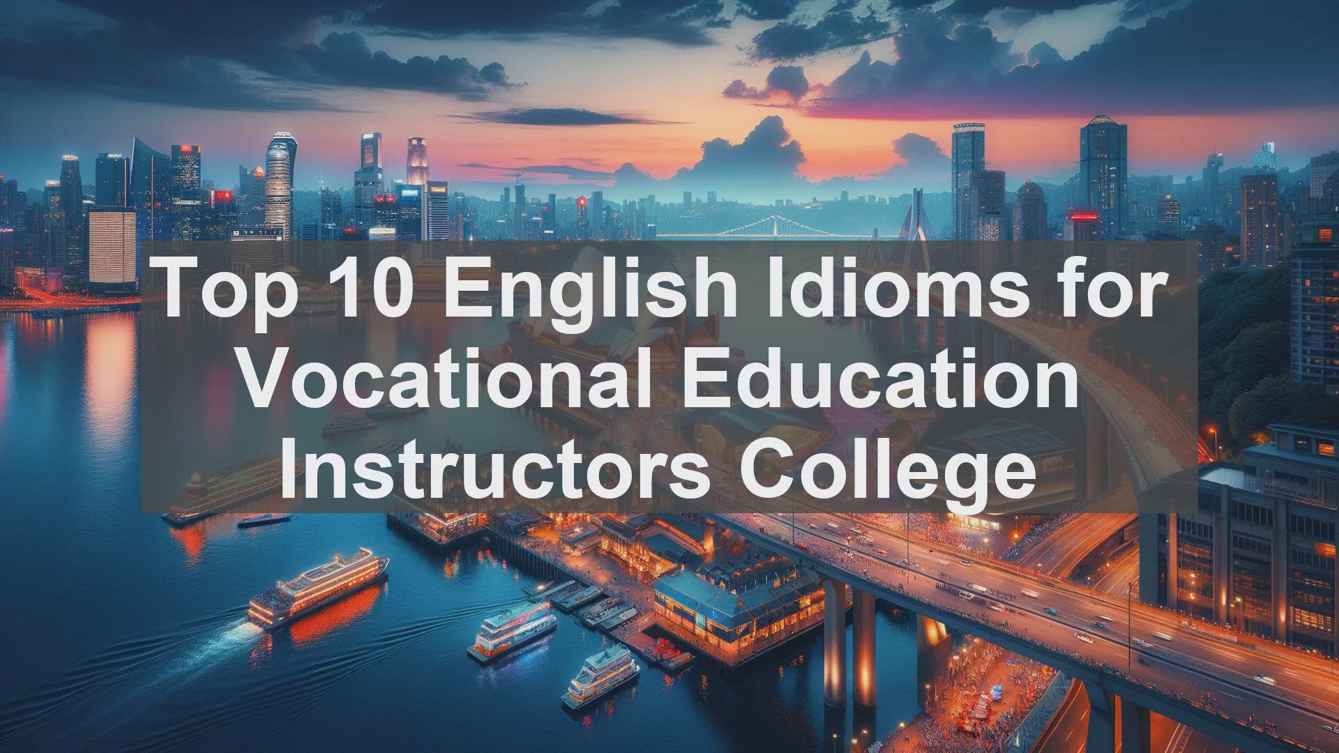 'Video thumbnail for Top 10 English Idioms for Vocational Education Instructors College'