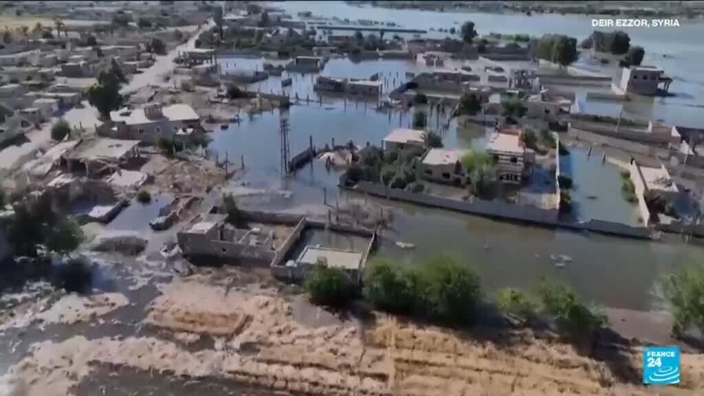 Video thumbnail for Floodwaters devastate eastern Syria as Euphrates river rises