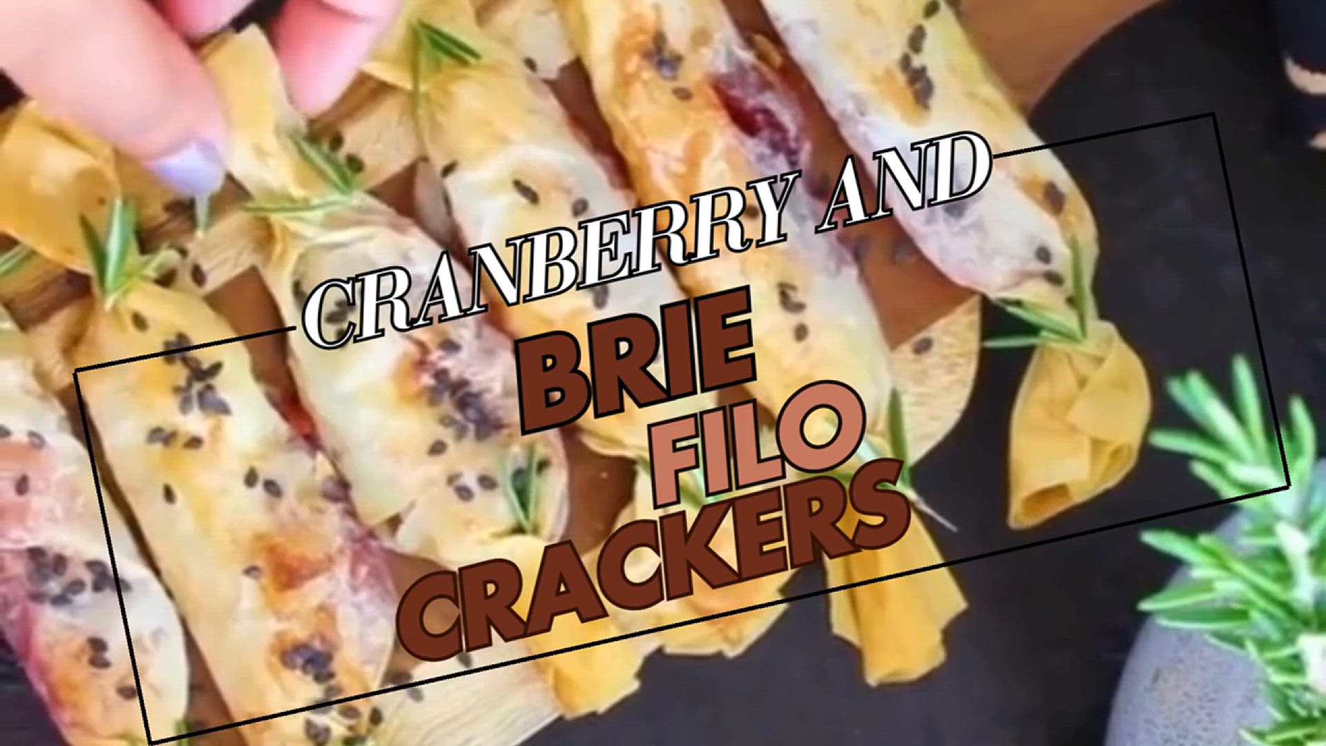 Video thumbnail for Cranberry and Brie Filo Crackers