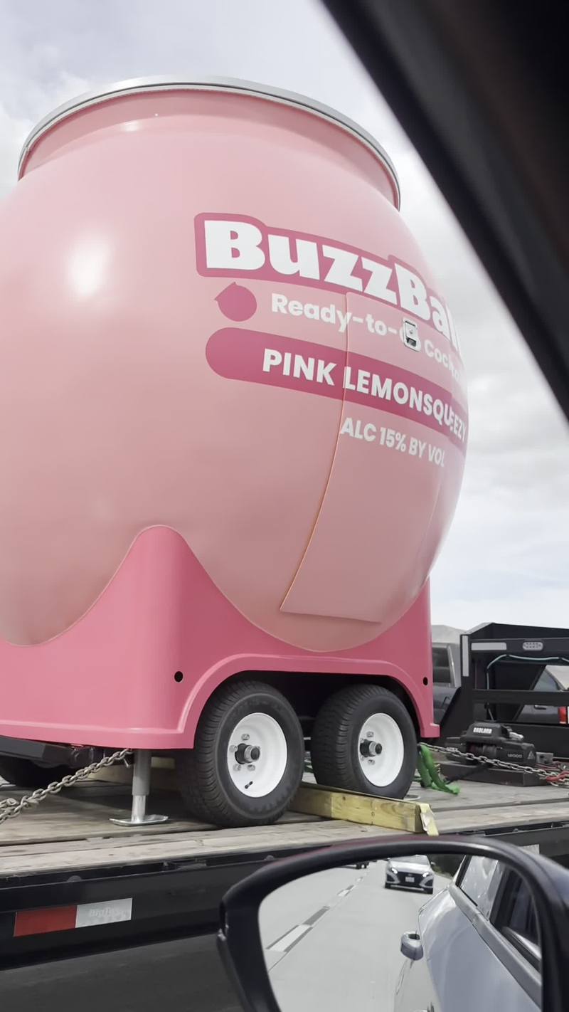 Video thumbnail for Giant BuzzBallz Pink Lemon Squeezy Rolling down the Highway