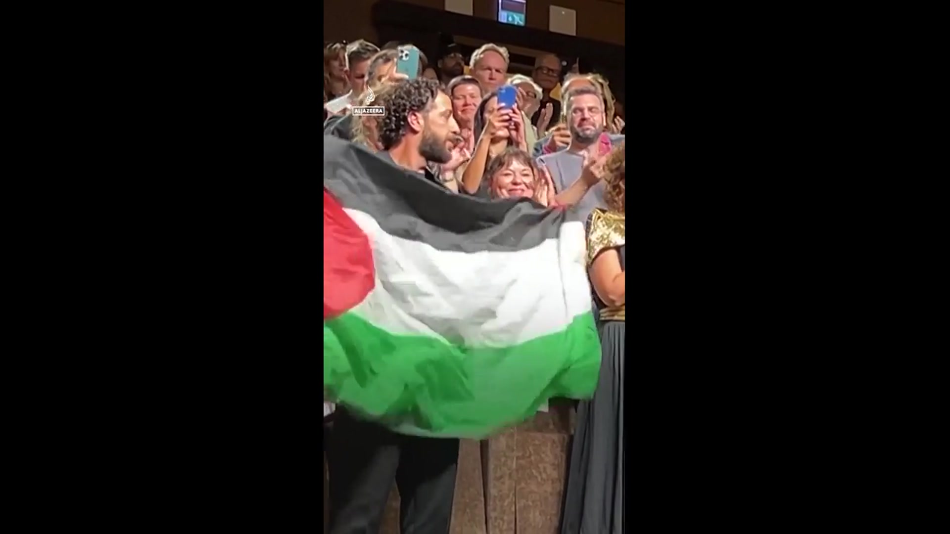 'Video thumbnail for 23-minute standing ovation at Hind Rajab film premiere'