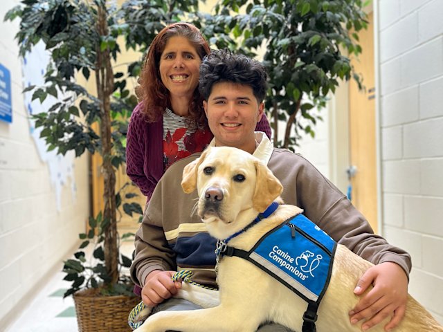 Video thumbnail for West Hempstead teen shares how service dog helps him navigate invisible disabilities