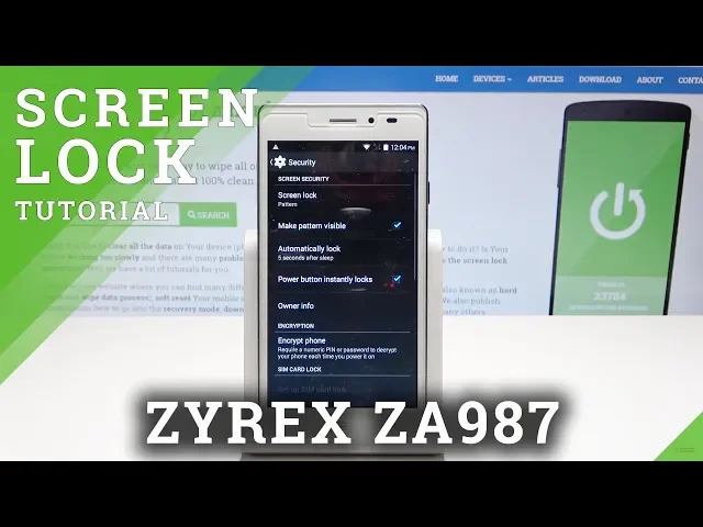 Video thumbnail for How to Set Up Screen Lock in ZYREX ZA987 - Add Password & Pattern
