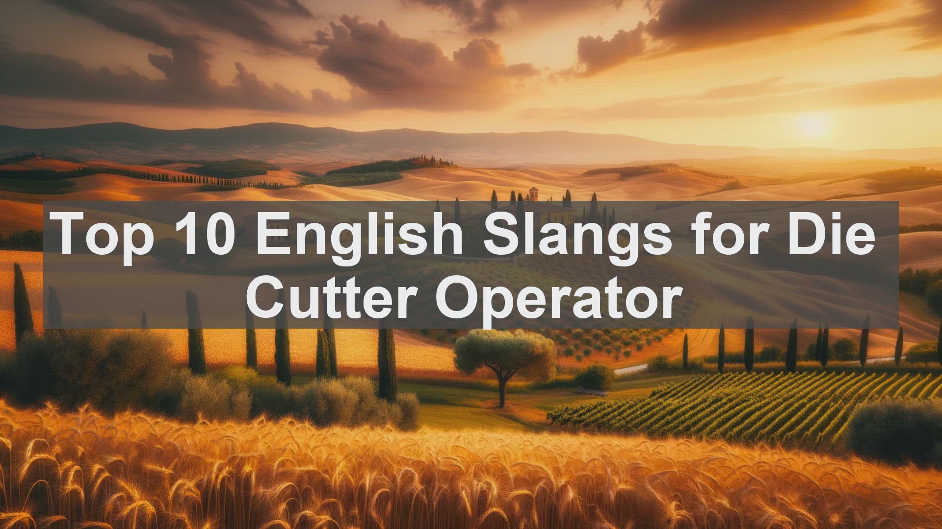 'Video thumbnail for Top 10 English Slangs for Die Cutter Operator'