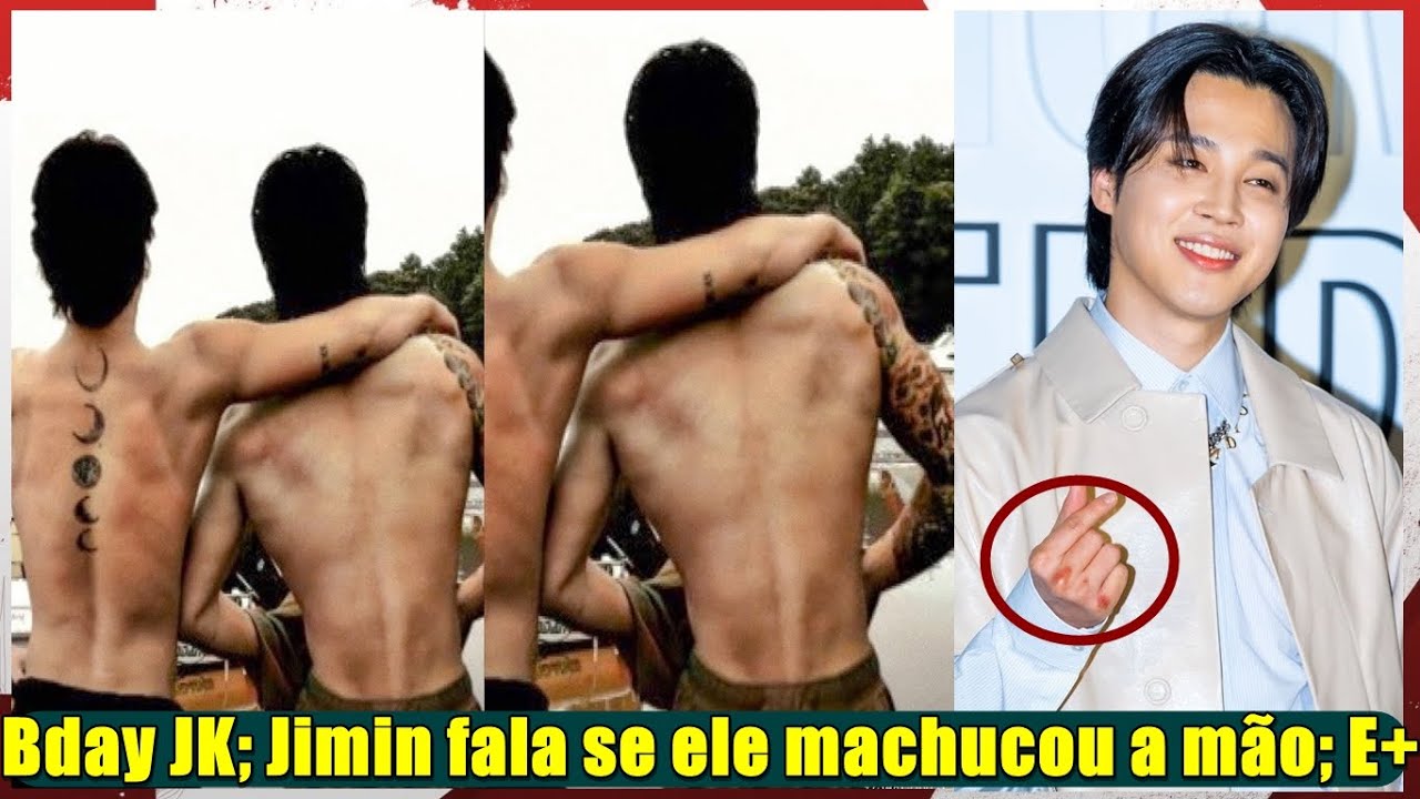 Video thumbnail for Jungkook e Jimin sem camisa; JM se machucou?, ele tranquilizou os fãs; E+