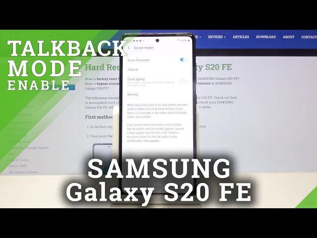 Video thumbnail for How to Use TalkBack Mode in SAMSUNG Galaxy S20 FE- Activate TalkBack