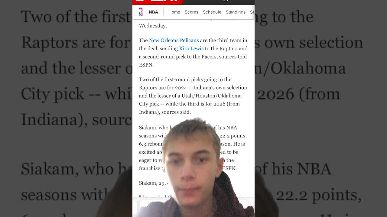 Video thumbnail for The Raptors traded Spicy P! #pascalsiakam #nba #shorts