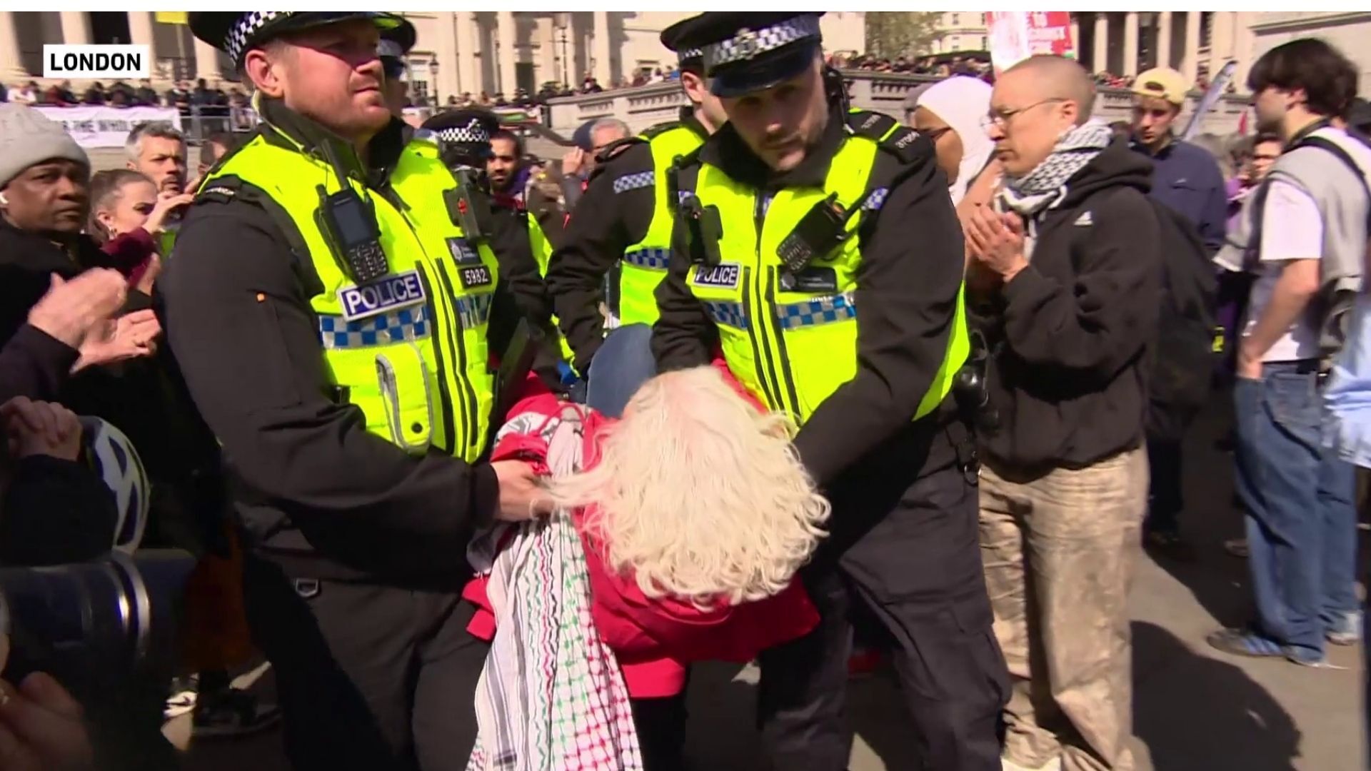 Video thumbnail for Palestine action rallies: London police arrest more than 200 activists