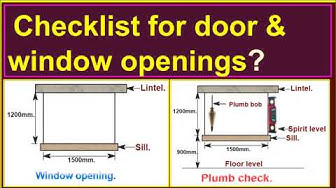 'Video thumbnail for Checklist for doors & window openings./ How to provide doors & window openings?'