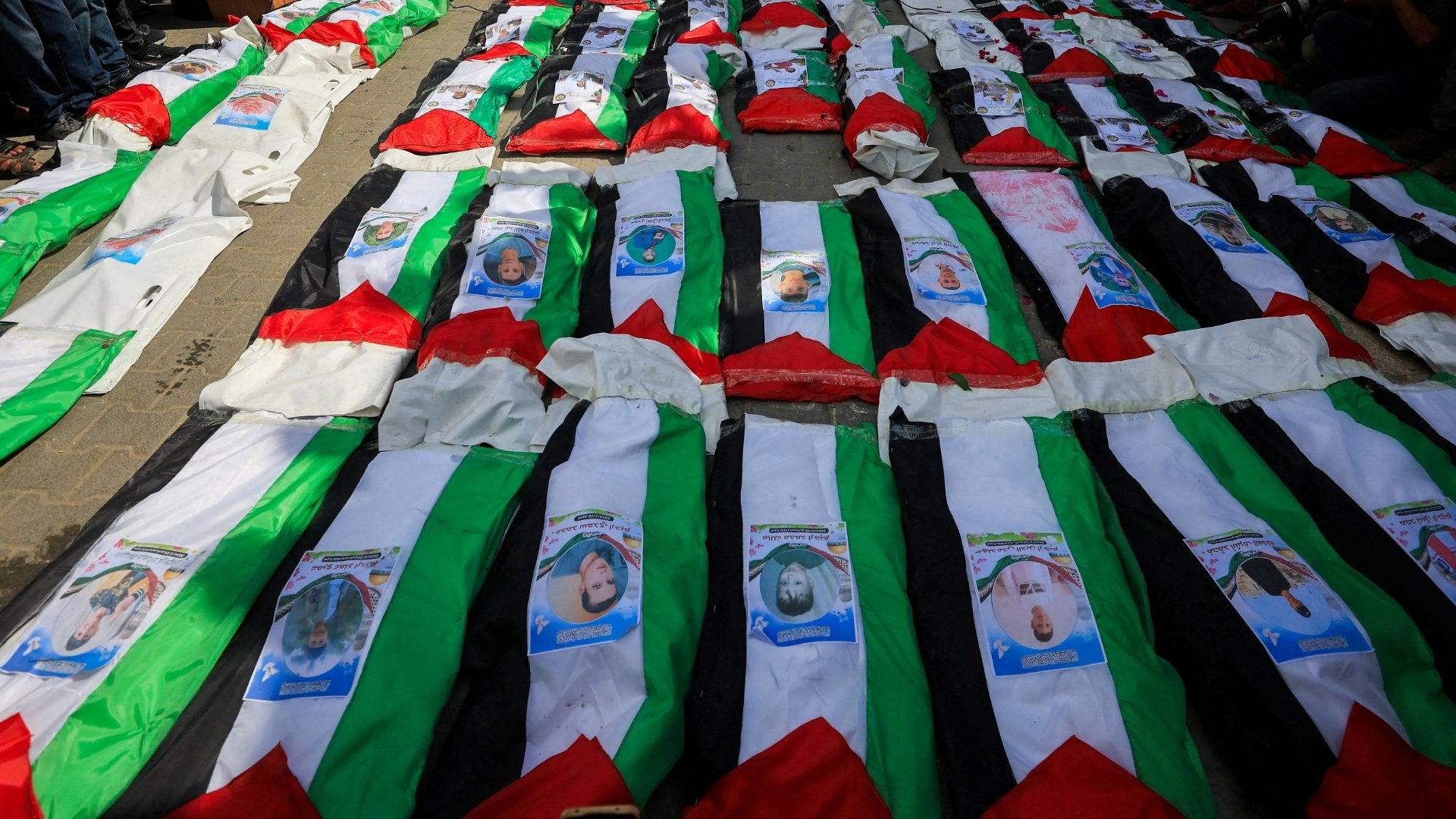 Video thumbnail for Mass funeral in Gaza: Palestinians mourn around 100 killed in 2023 attack
