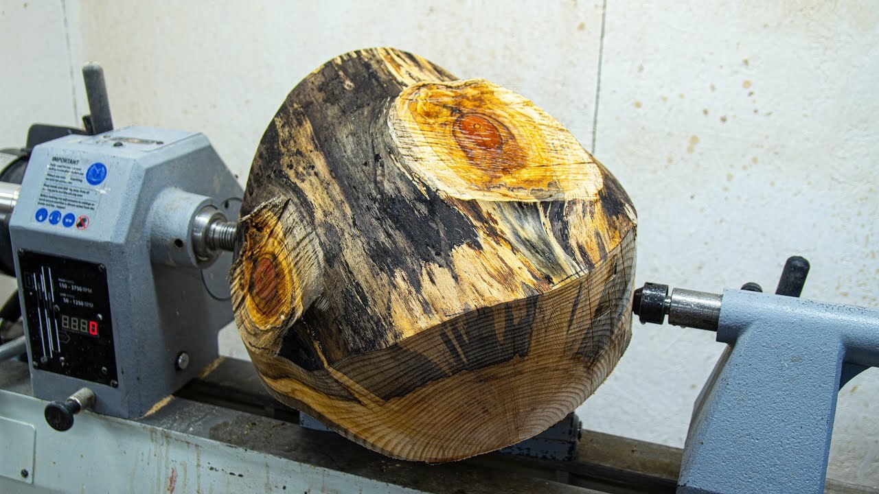 'Video thumbnail for Woodturning - Giant Log to Giant Bowl'