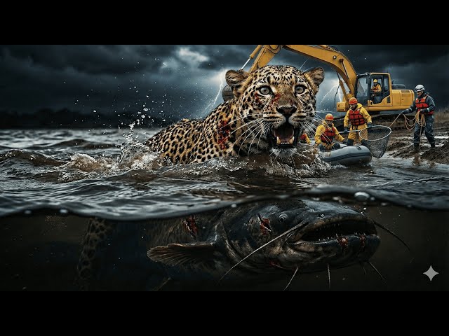 Video thumbnail for Mother Leopard Rescued from Giant Catfish | Realistic Wildlife Rescue Story