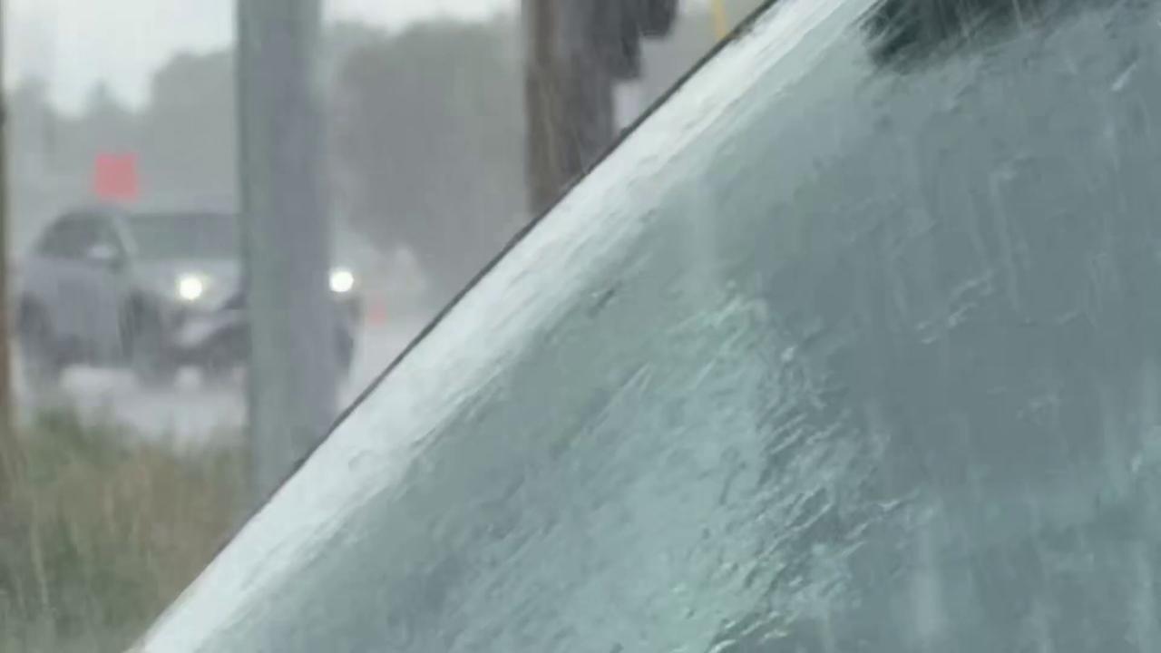 Video thumbnail for US: Heavy Downpour Soaks Greater Rochester International Airport.