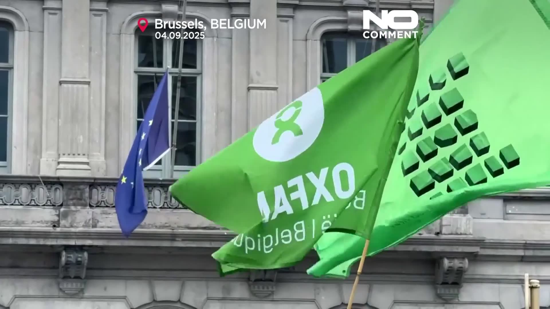 'Video thumbnail for Farmers protest in Brussels against EU-Mercosur trade deal'