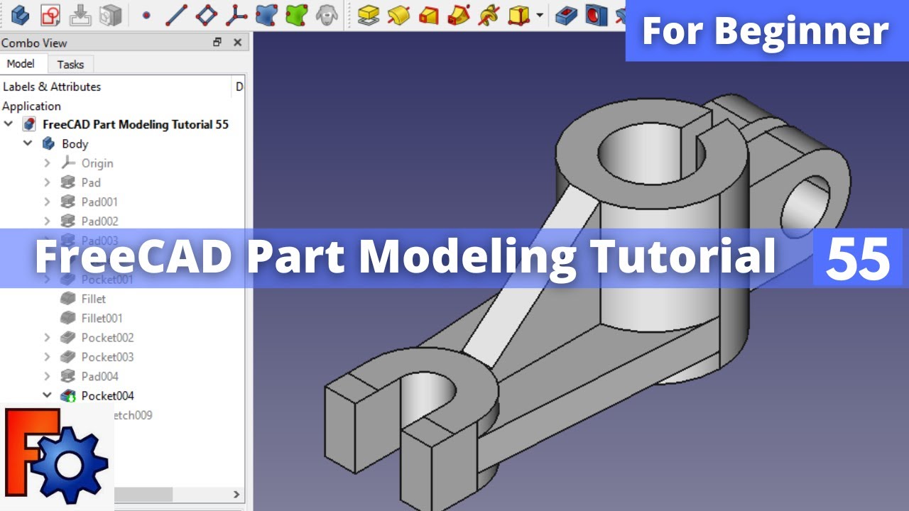 Video thumbnail for FreeCAD Part Modeling Tutorial 55 | FreeCAD Tutorial | FreeCAD Part Design | Mechnexus |