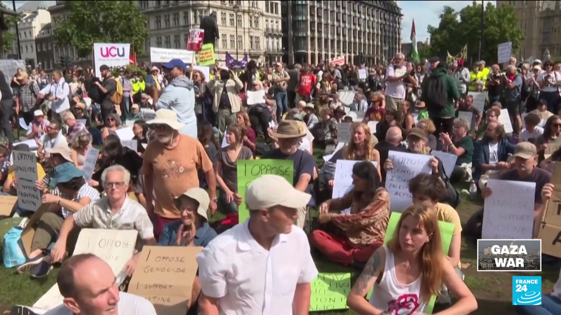 'Video thumbnail for UK police arrest more than 400 at London protest supporting banned Palestine Action group'