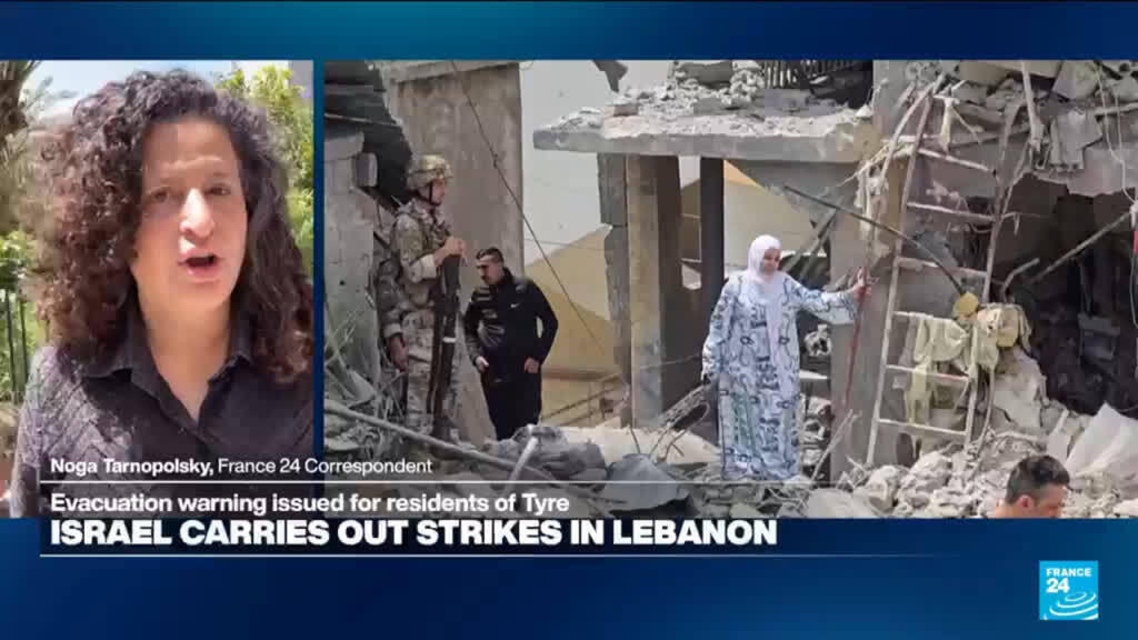 Video thumbnail for Israel strikes Tyre after declaring 'combat zones' in south Lebanon