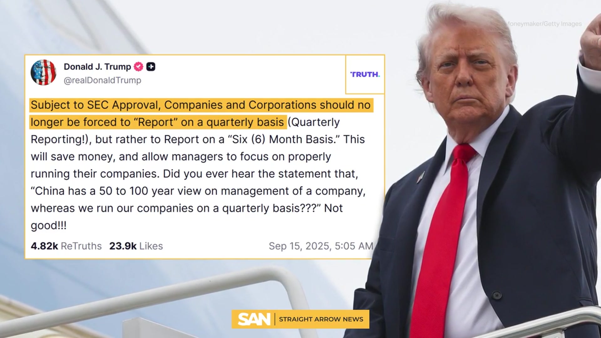 'Video thumbnail for Why Trump’s push to scrap quarterly earnings caused Wall Street to ‘freak out’'