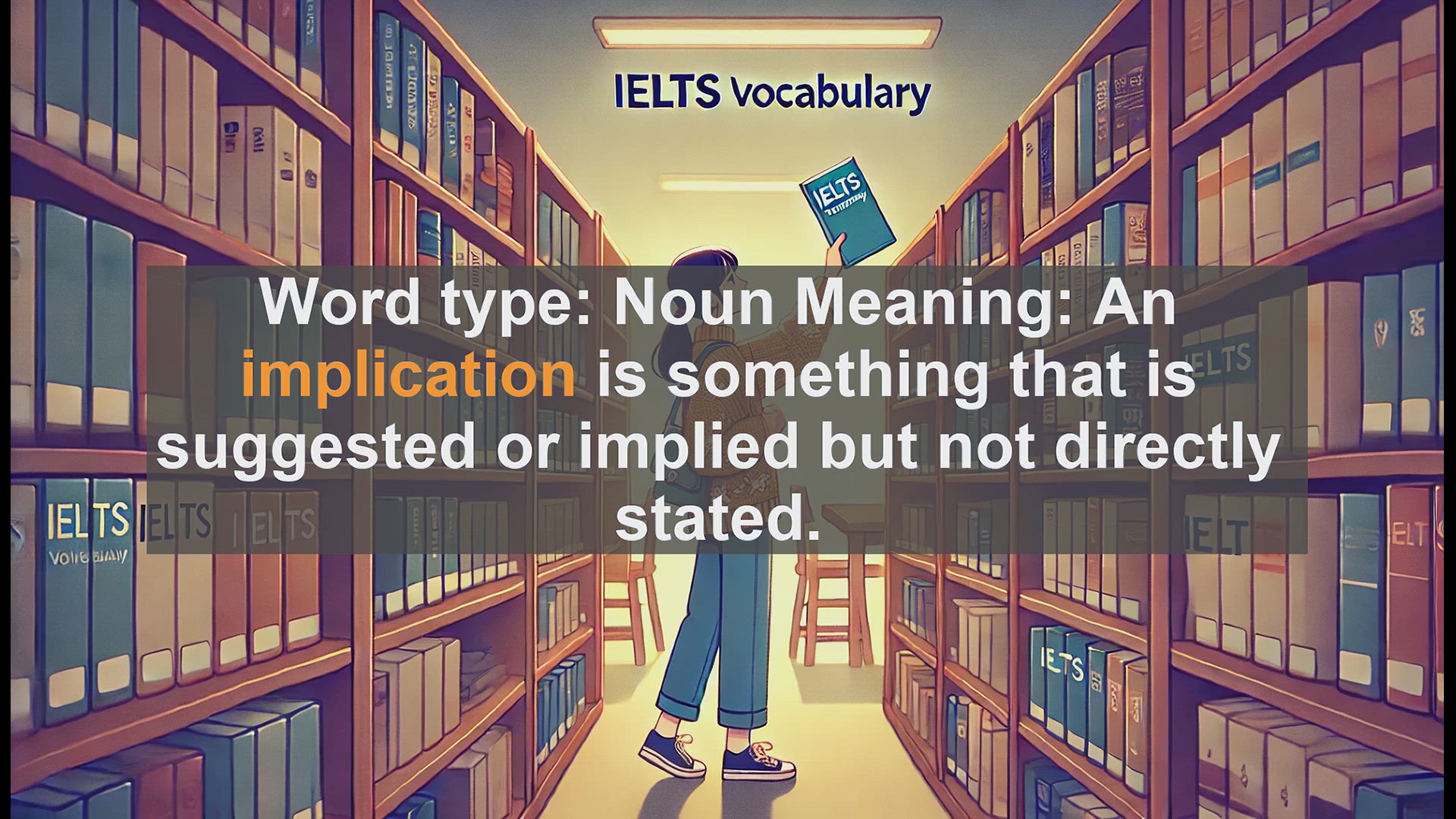 'Video thumbnail for 2500 Must Know IELTS 6.5 Vocabulary - Understanding 'Implication': Meaning, Usage, and IELTS Tips'