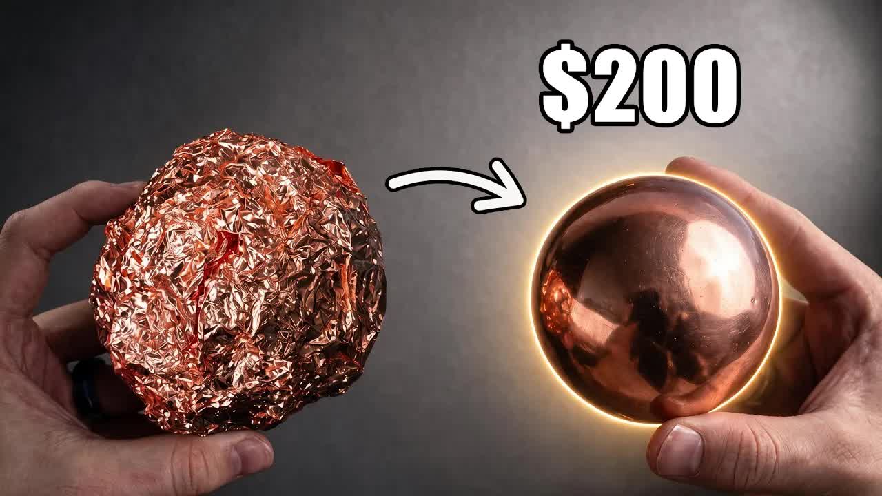 Video thumbnail for Waterjet Channel: Making Solid Metal Balls from Foil!