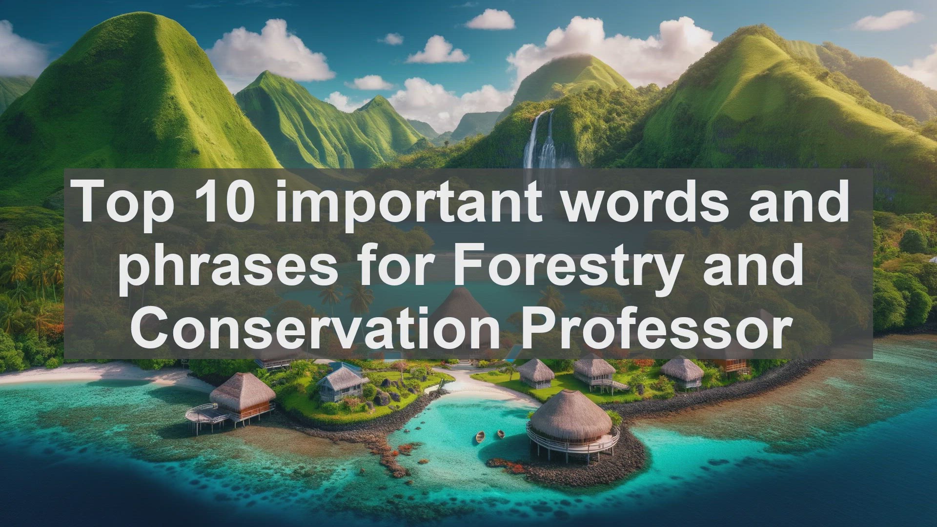 'Video thumbnail for Top 10 important words and phrases for Forestry and Conservation Professor'