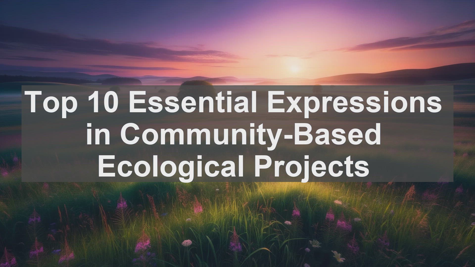 'Video thumbnail for Top 10 Essential Expressions in CommunityBased Ecological Projects'
