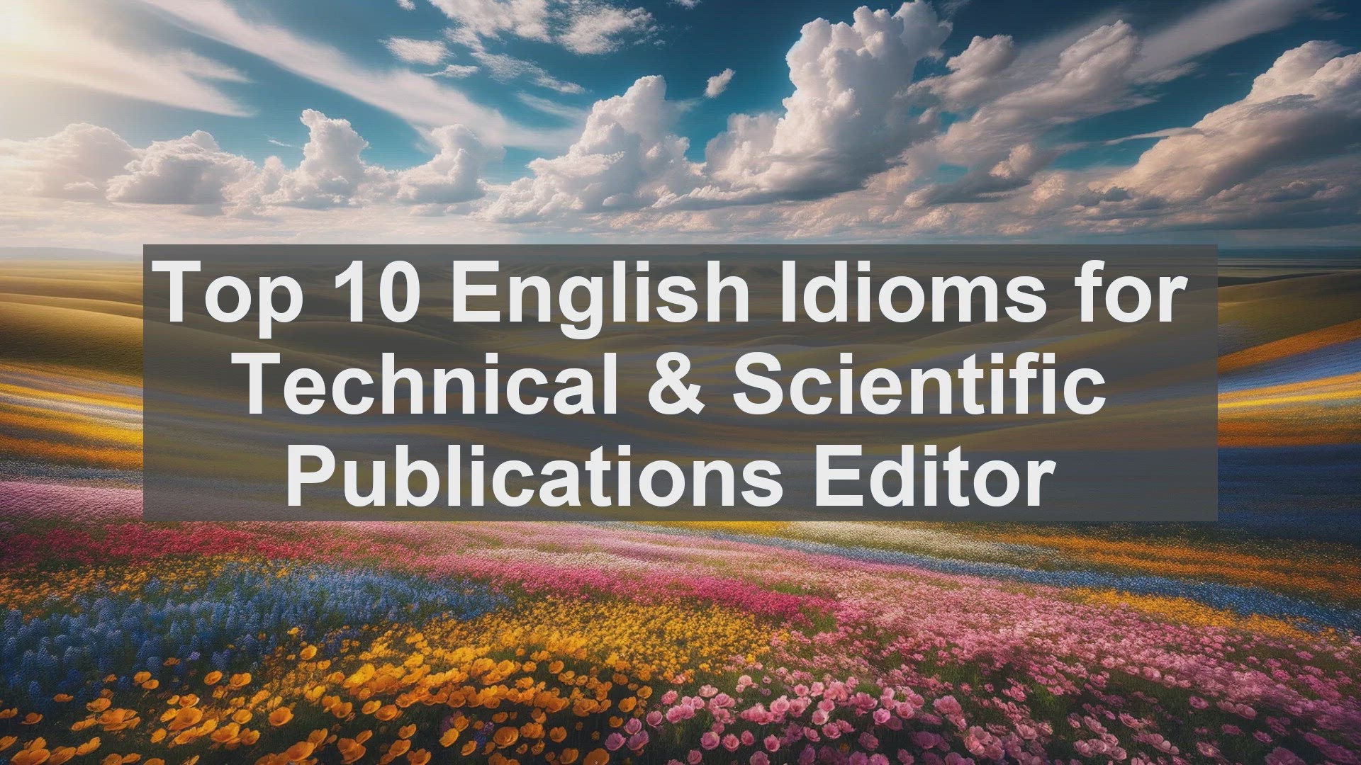 'Video thumbnail for Top 10 English Idioms for Technical  Scientific Publications Editor'