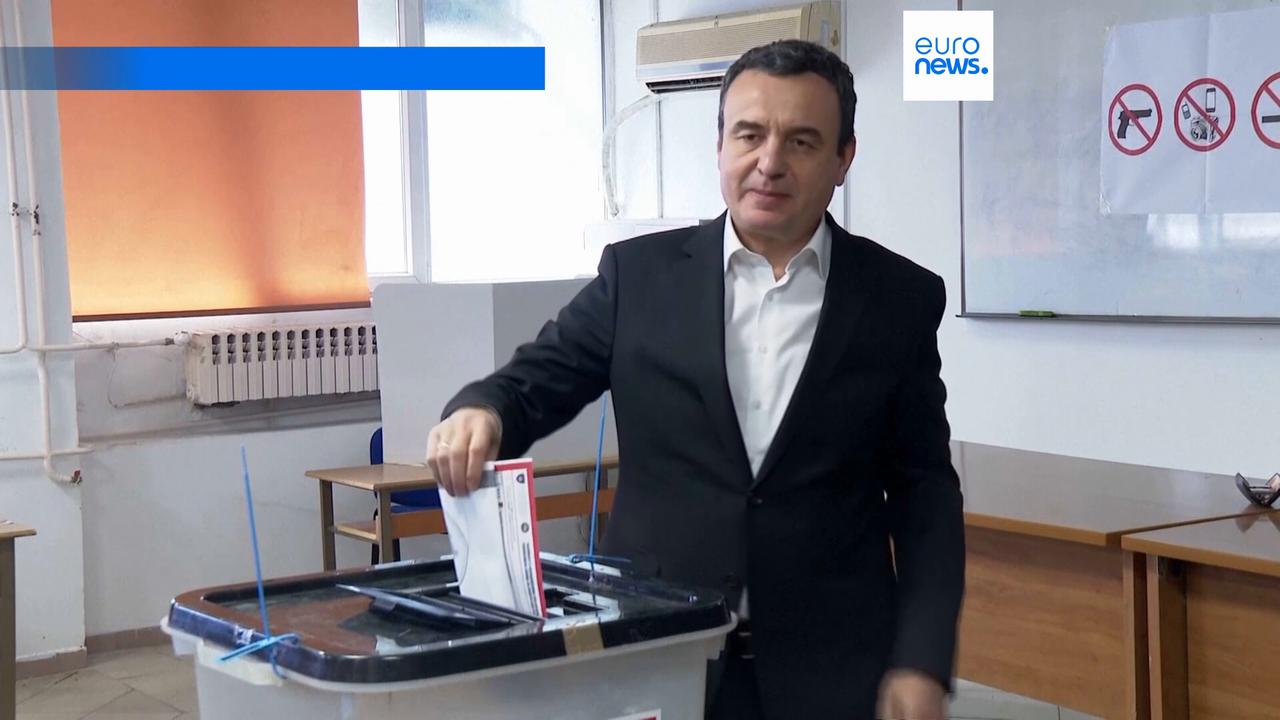 Video thumbnail for Kosovo election: PM Kurti’s Vetëvendosje party leads in exit polls