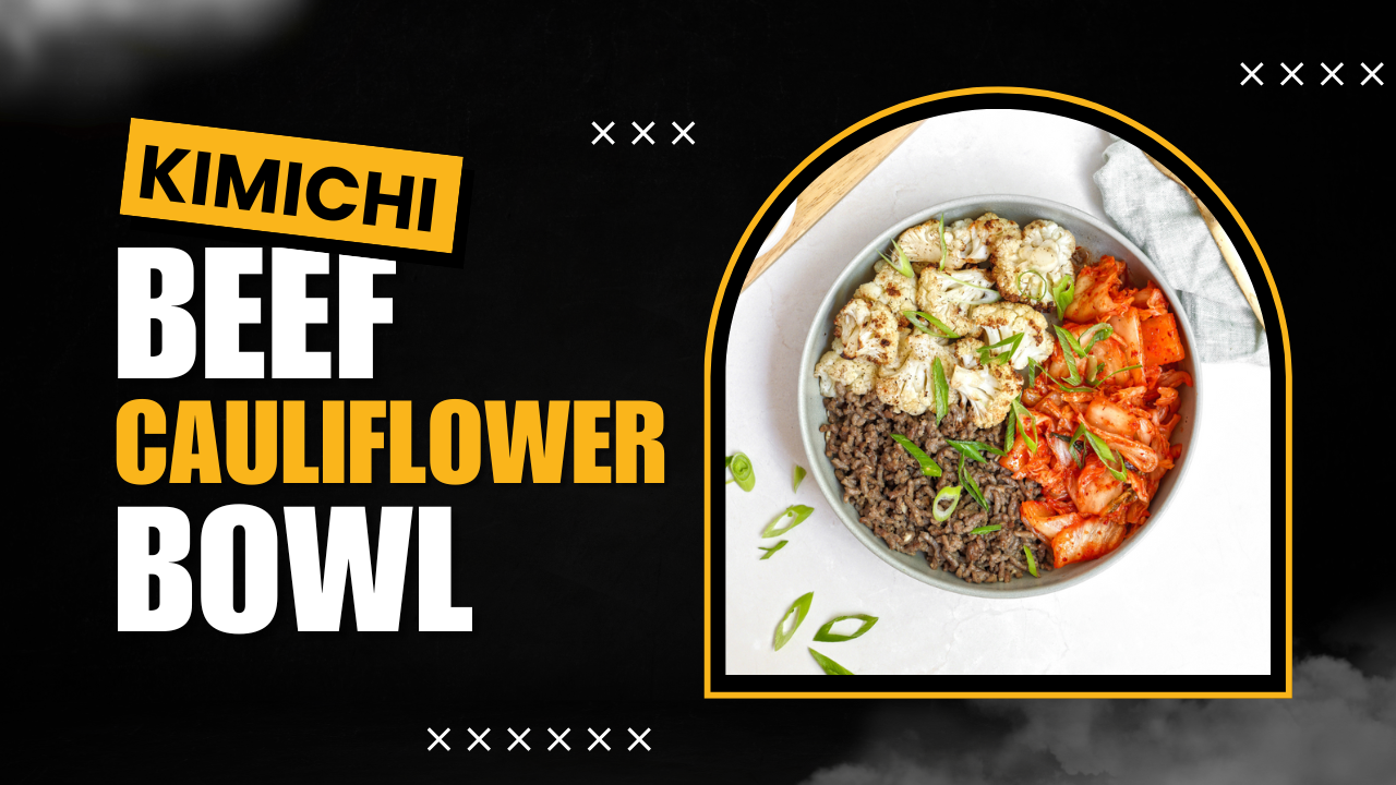 'Video thumbnail for Kimchi Beef Cauliflower Bowl'