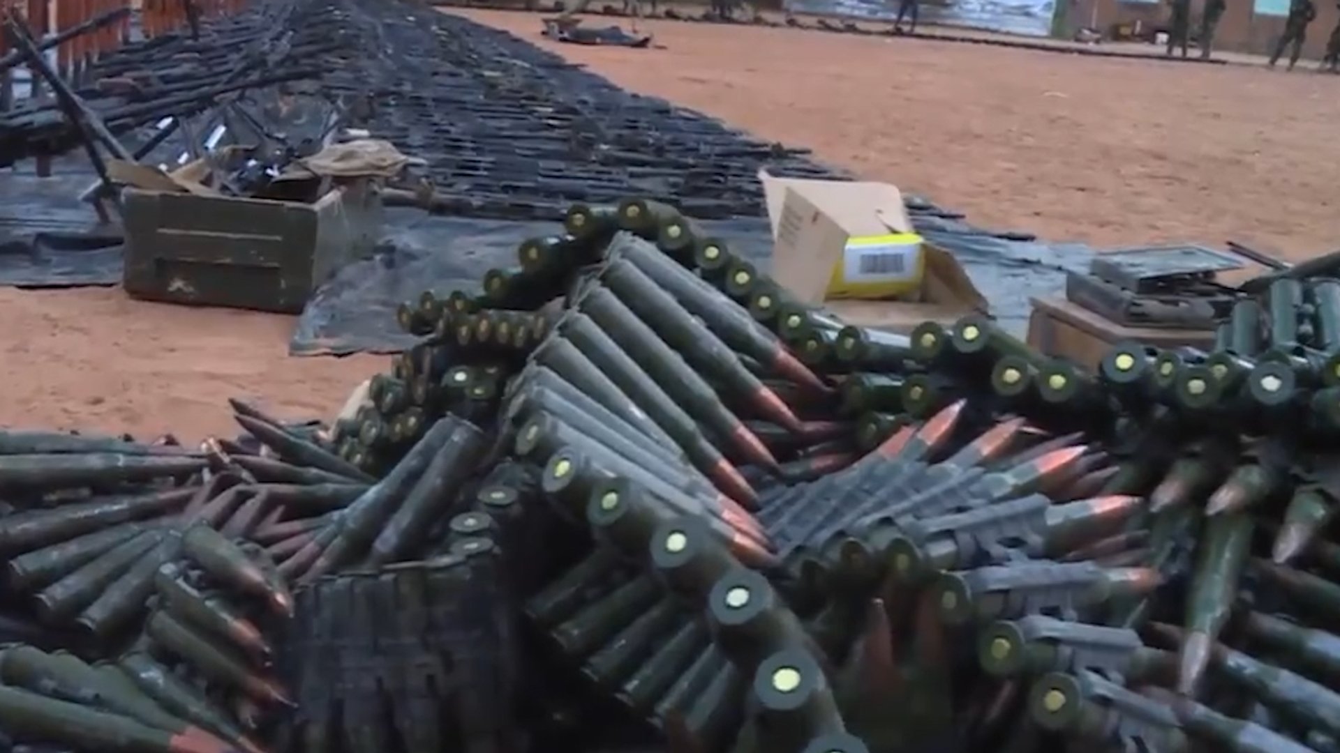Video thumbnail for Niger displays arsenal seized after failed military mutiny