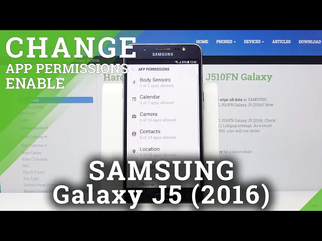 Video thumbnail for How to Enter App Permissions in SAMSUNG Galaxy J5 2016 – Find Permissions Section