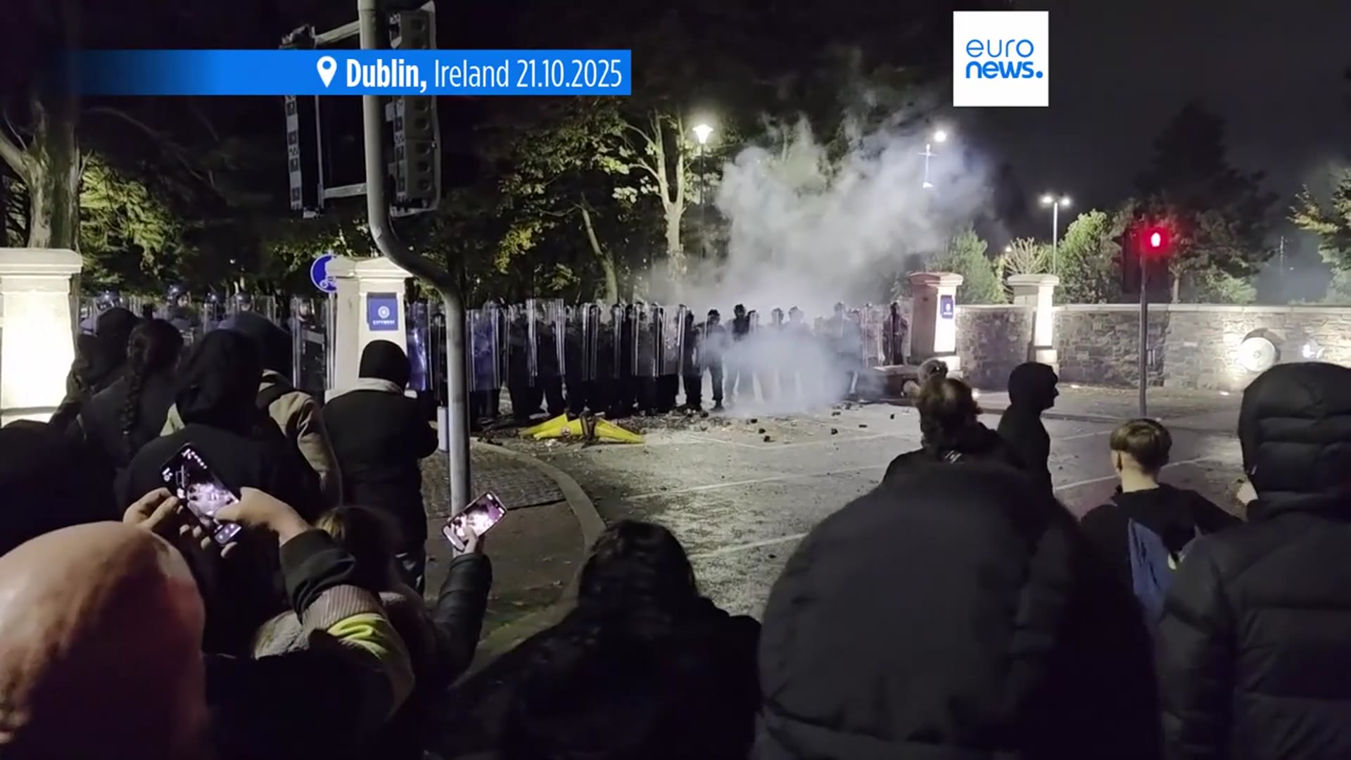 'Video thumbnail for Six arrested after anti-immigrant protest in Dublin turns violent'