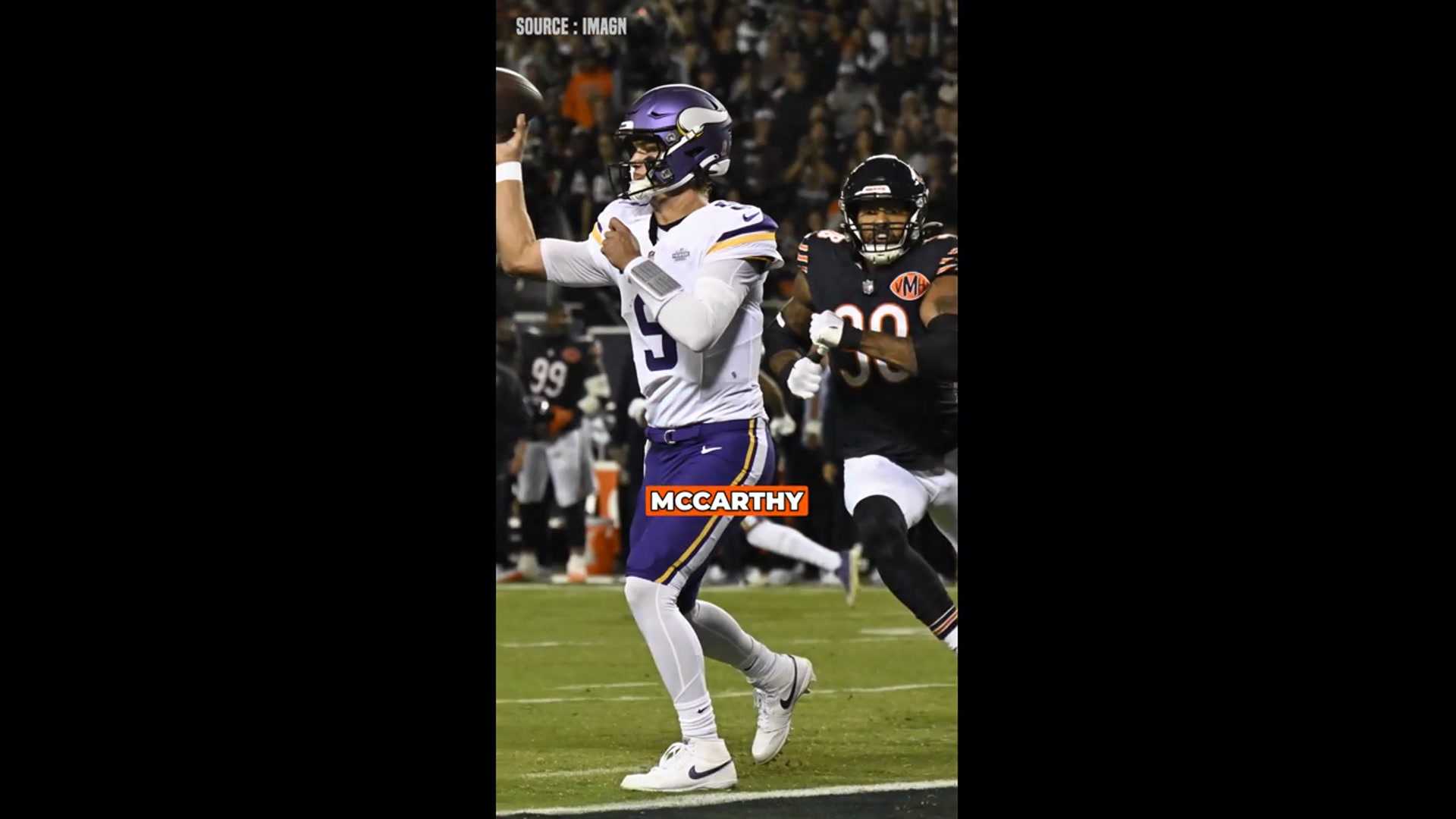 'Video thumbnail for Rookie Redemption: J.J. McCarthy Stuns Bears in MNF Comeback'
