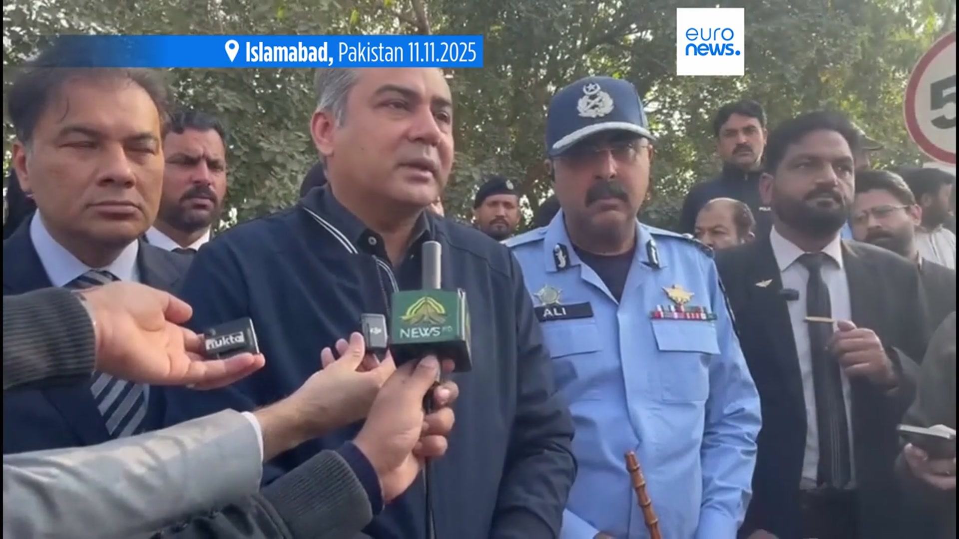 'Video thumbnail for At least 12 killed in suicide bombing outside court in Islamabad, interior minister says'