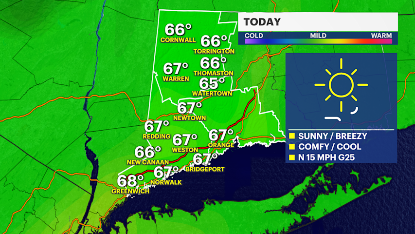 Video thumbnail for Seasonable, breezy and dry stretch in Connecticut this week