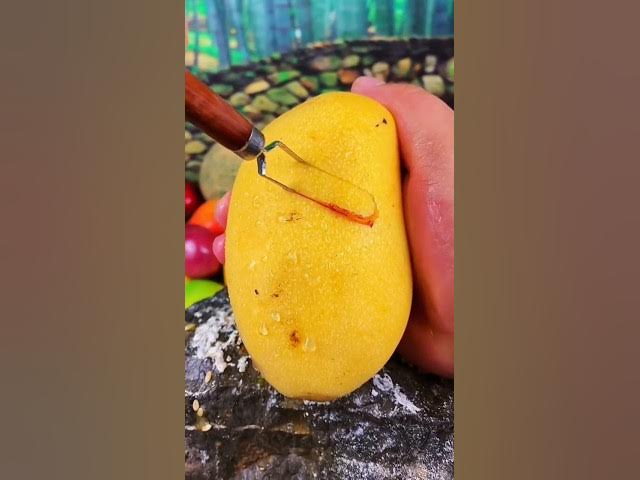 Video thumbnail for ការឆ្លាក់ផ្លែស្វាយដ៏ស្រស់ស្អាត! Creative Mango Carving Art 🥭✨#shorts
