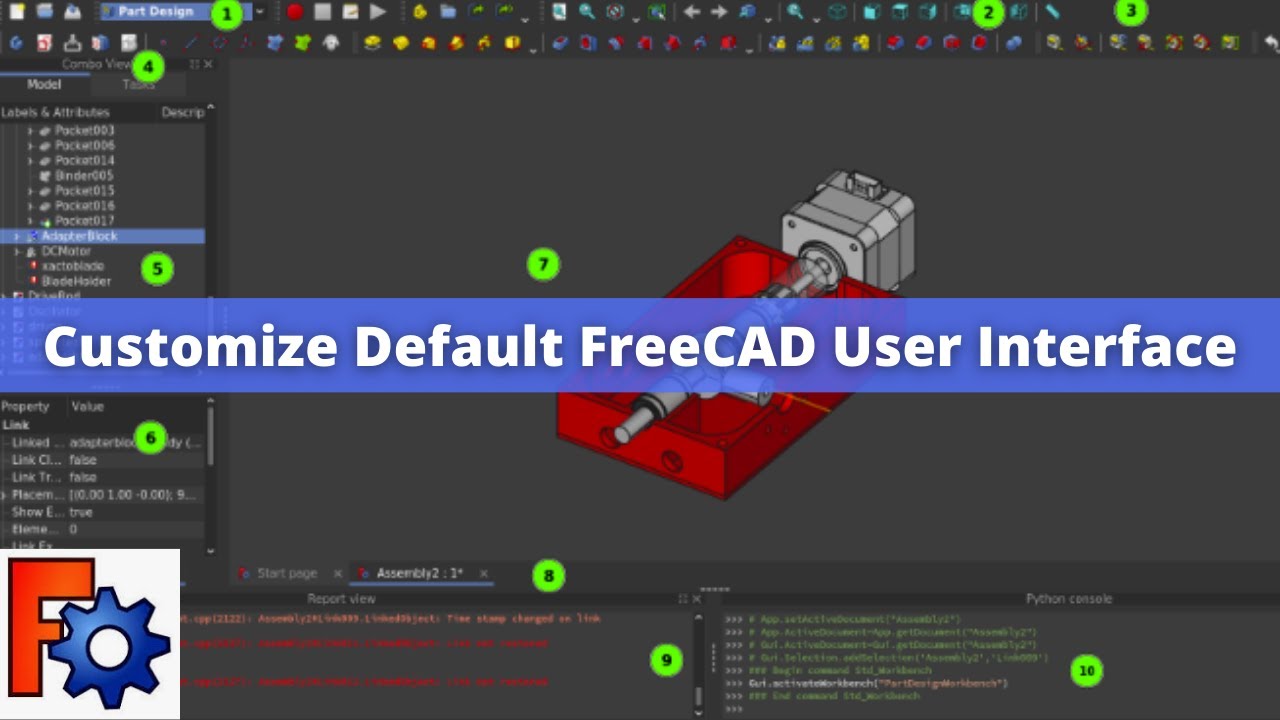 'Video thumbnail for Customize Default FreeCAD User Interface | FreeCAD Tutorial | Mechnexus |'