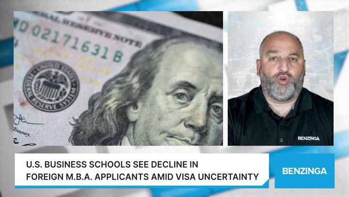 'Video thumbnail for U.S. Business Schools See Decline In Foreign M.B.A. Applicants Amid Visa Uncertainty'