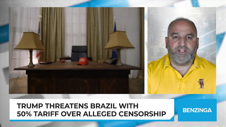 'Video thumbnail for Trump Threatens Brazil With 50% Tariff Over Alleged Censorship'