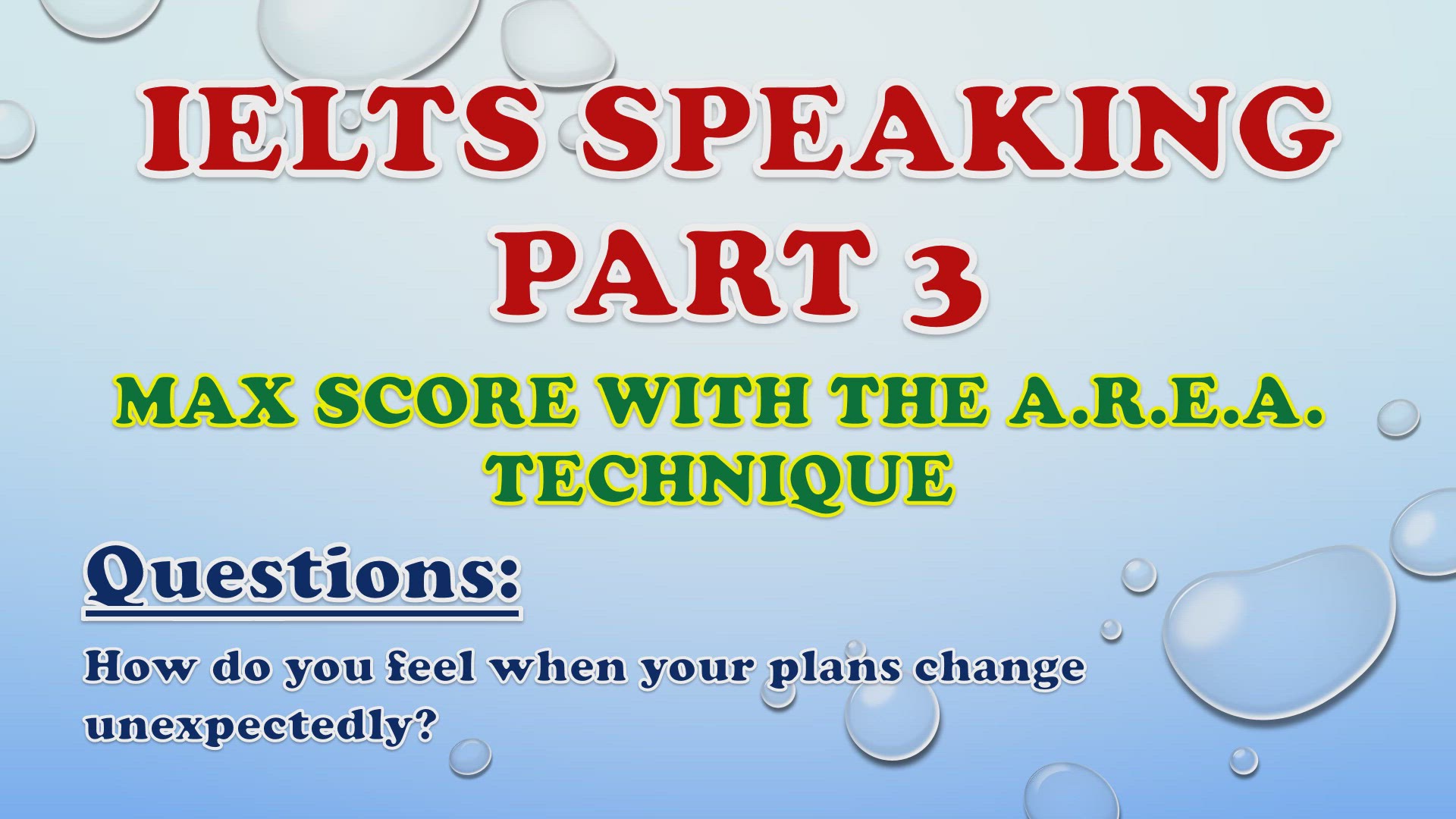 'Video thumbnail for How do you feel when your plans change unexpectedly? - IELTS Speaking Part 3'