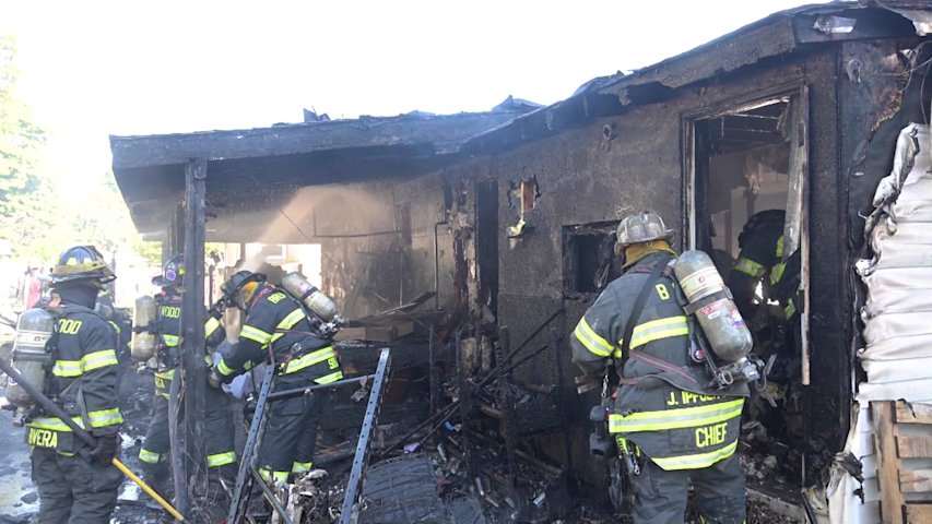 Video thumbnail for House destroyed by fire in Brentwood