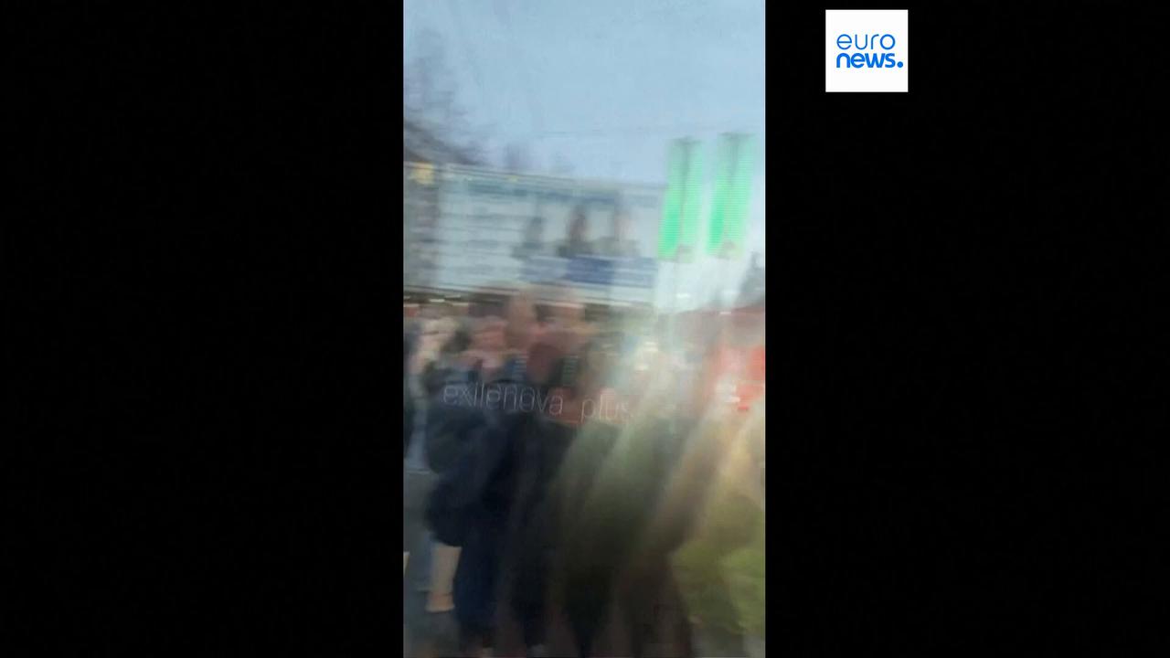 Video thumbnail for Footage shows smoke plumes after deadly strike on Russian factory